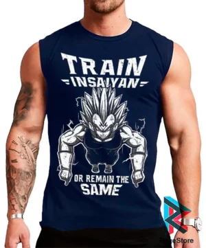 Camiseta Train Insaiyan Vegeta 100% Algodón (Azul Navy)